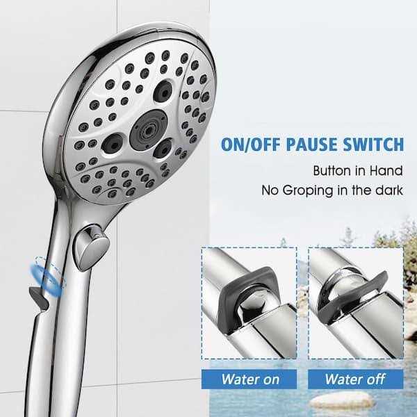 PROOX 5.31 in. Lift-Up Diverter Tub Spout with 6-Spray Handheld Shower - Cheap Fitting