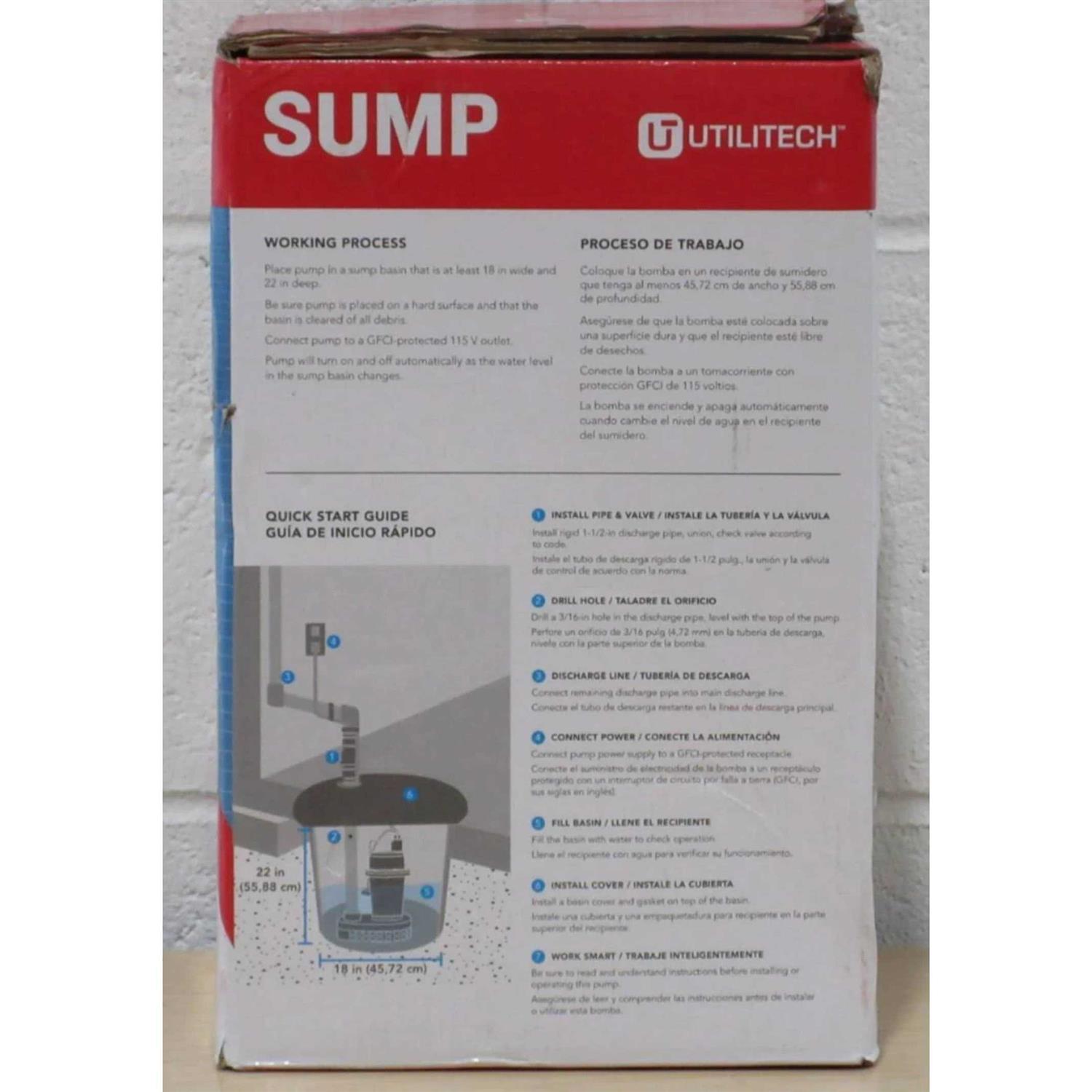 Utilitech 0.5-HP Cast Aluminum Submersible Sump Pump - Cheap Fitting