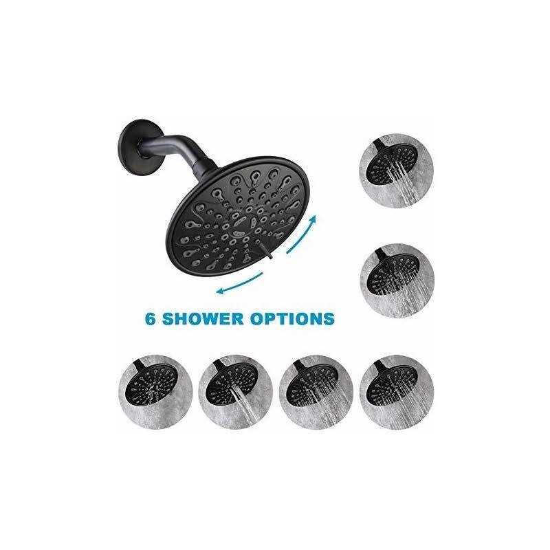 POP Sanitaryware Matte Black Shower Faucet Set Bathroom Rain Mixer Shower System With 6-Spray Shower Head Set Wall Mounted Shower Fixtures Single Func - Cheap Fitting