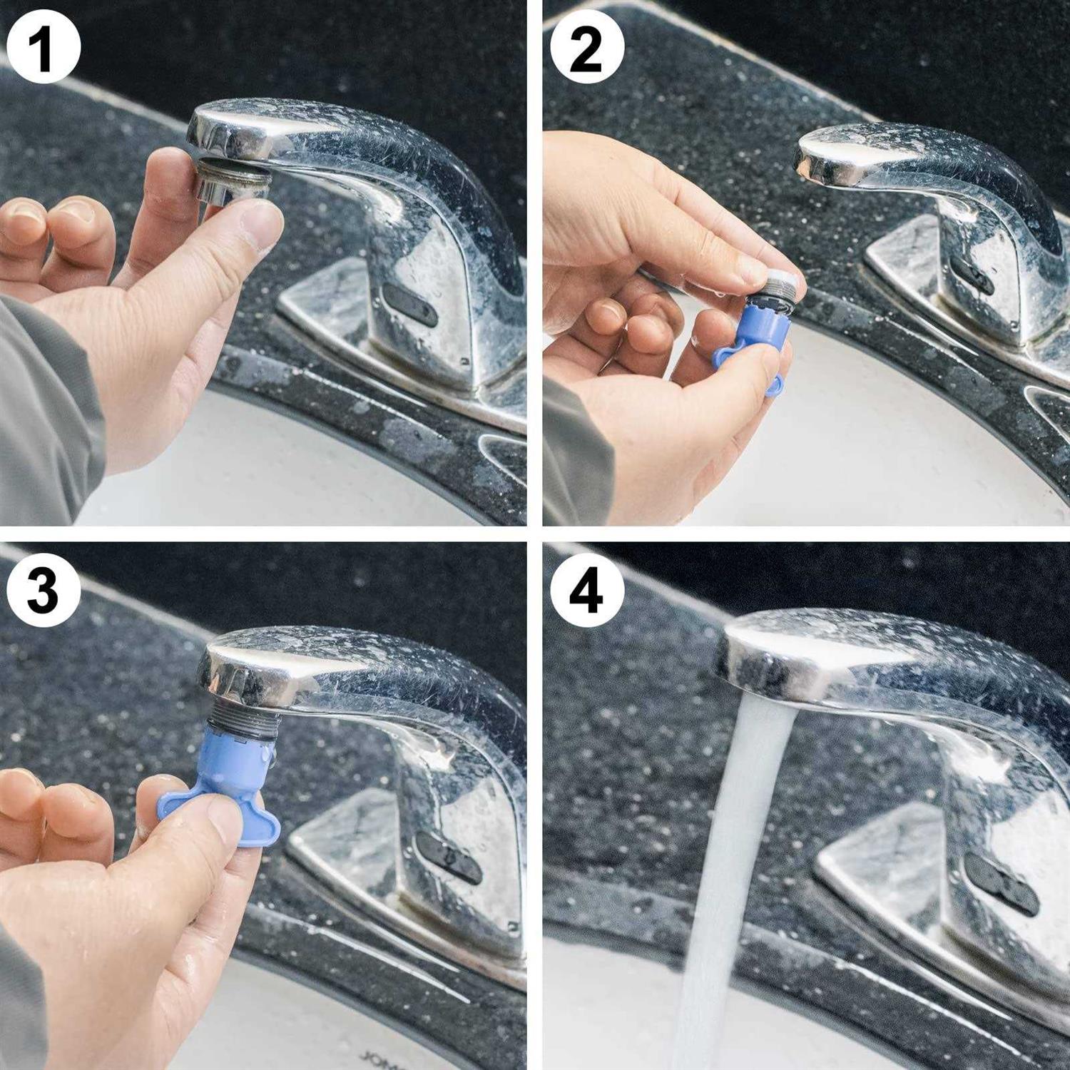 6 Pieces Faucet Cache Aerators with Faucet Aerator Removal Tool 18.5 mm Water Saving Flow Restrictor Set Replacement Part for Bathroom or Kitchen - Cheap Fitting