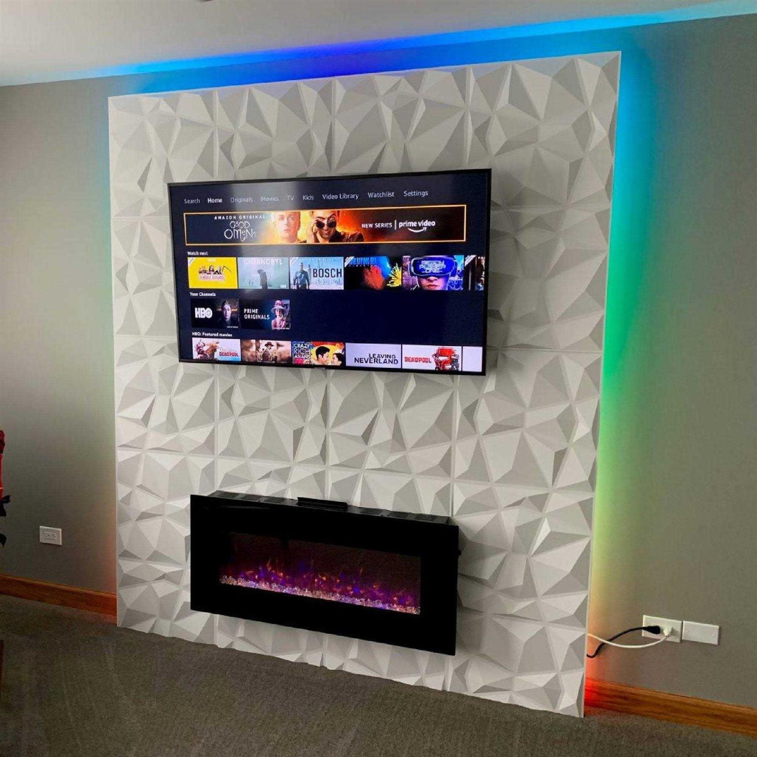 Art3d 3D Wall Panels PVC Diamond Design - Cheap Fitting