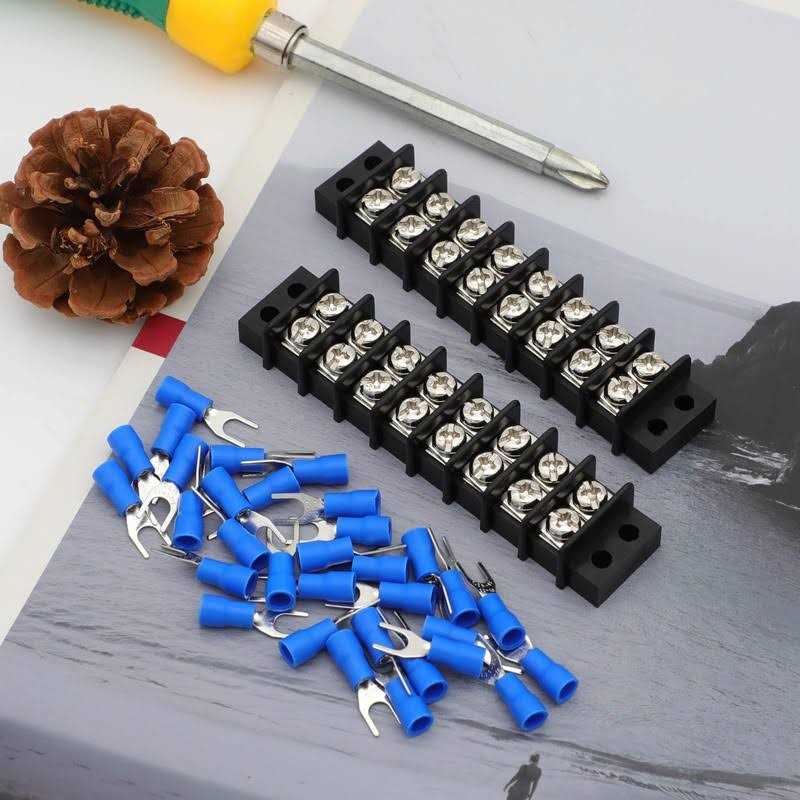 GUBCUB Terminal Block,2 Pack Circuits 20-30A 200v-450v Dual Row Screw Terminals Strip Heat Shrink Wire Connectors - Cheap Fitting