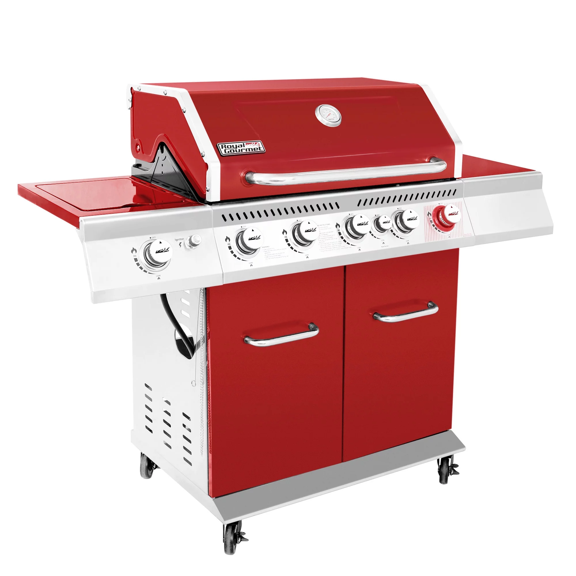 Royal Gourmet GA5403R 5-Burner BBQ Cabinet Style Gas Grill with Rotisserie Kit, Rear Burner, Sear Burner and Side Burner - Cheap Fitting