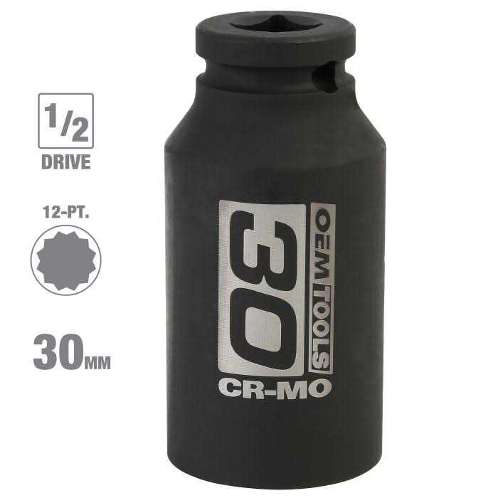 OEMTOOLS 0.50 in Drive 12-Pt 30mm Axle Nut Socket - Cheap Fitting