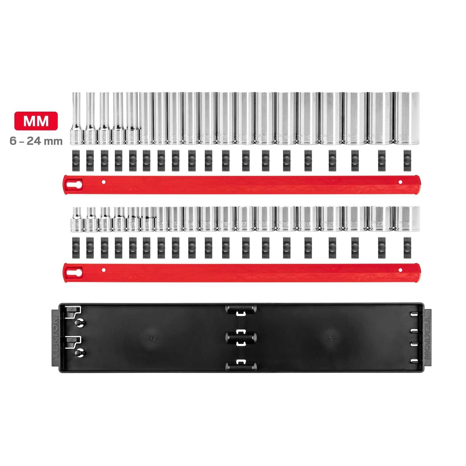 TEKTON 3/8 in. Drive 6-Point Socket Set with Rails SHD91211 - Cheap Fitting