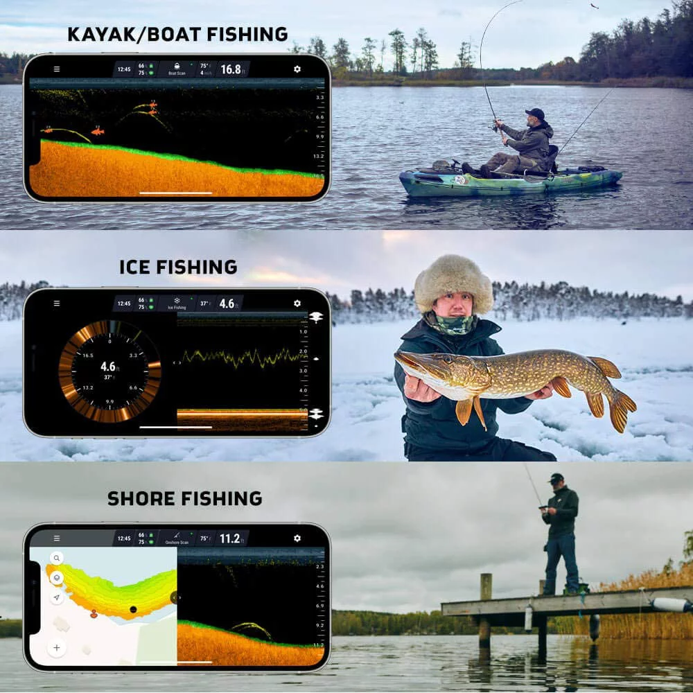 Deeper PRO Smart Sonar Castable and Portable Smart Sonar WiFi Fish Finder for Kayaks and Boats on Shore Ice Fishing Fish Finder - Cheap Fitting