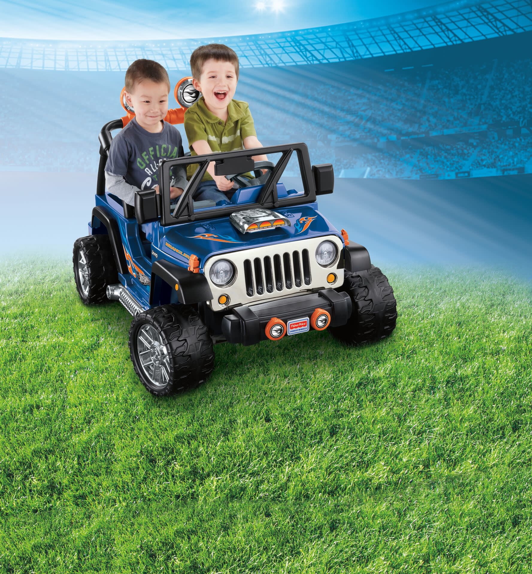 12V Power Wheels Hot Wheels Jeep Wrangler Battery-Powered Ride-On Toy Vehicle with Music & Sounds, for a Child Ages 3-7 - Cheap Fitting