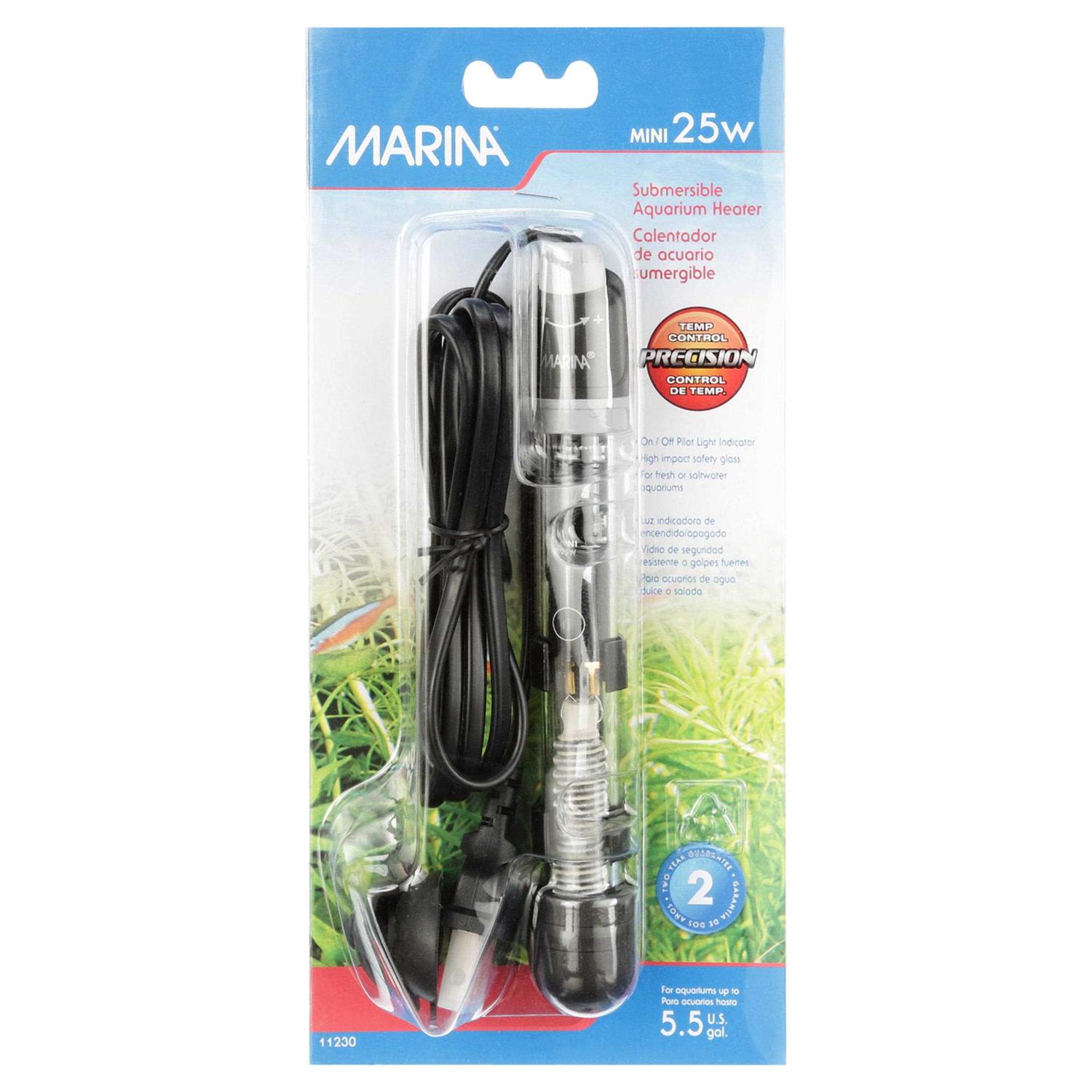 25 Watt Marina Mini Submersible Aquarium Heater - Cheap Fitting
