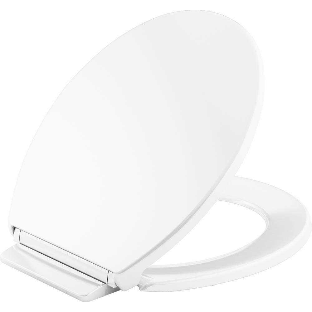 KOHLER Highline Quiet-Close Round Closed Front Toilet Seat in White - Cheap Fitting