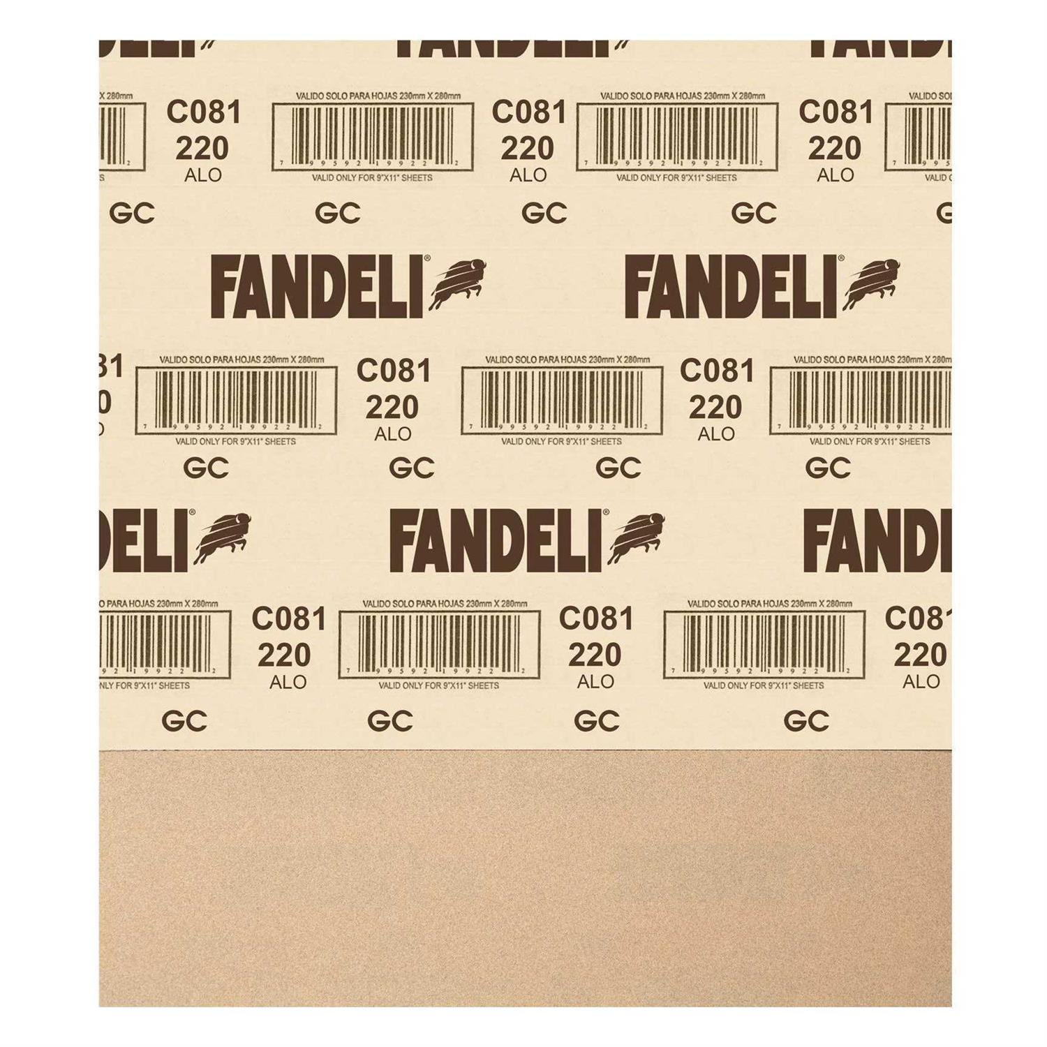 Fandeli Multi-Purpose Sandpaper Grit 25 Sheets of 9” x 11 - Cheap Fitting