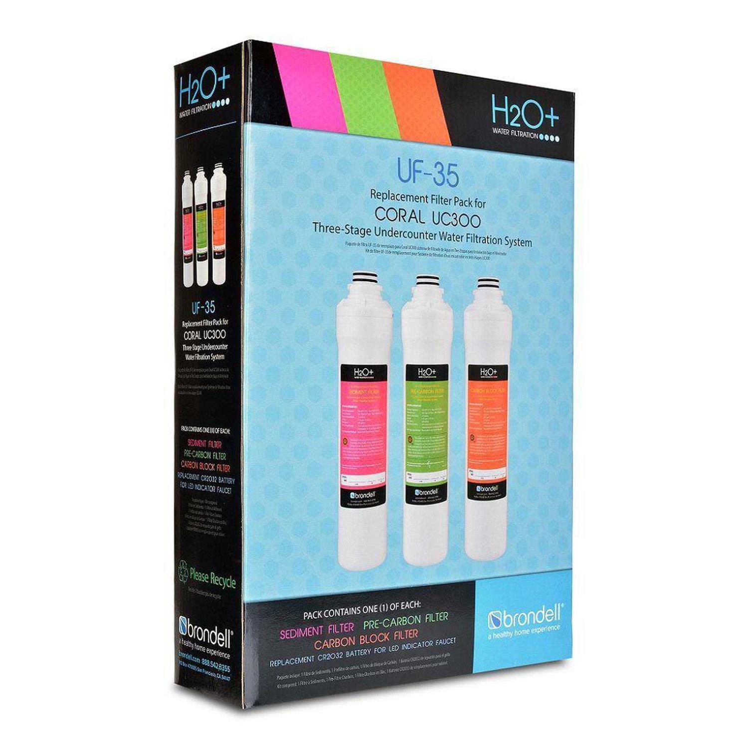 Brondell H2o+ Coral Three-Stage Replacement Filter Set UF-35 - Cheap Fitting