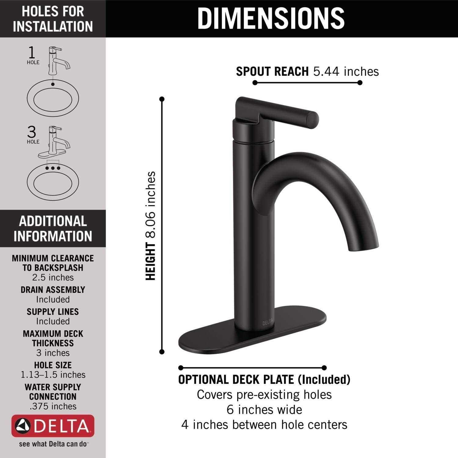 Delta Nicoli Single Handle Bathroom Faucet - Cheap Fitting