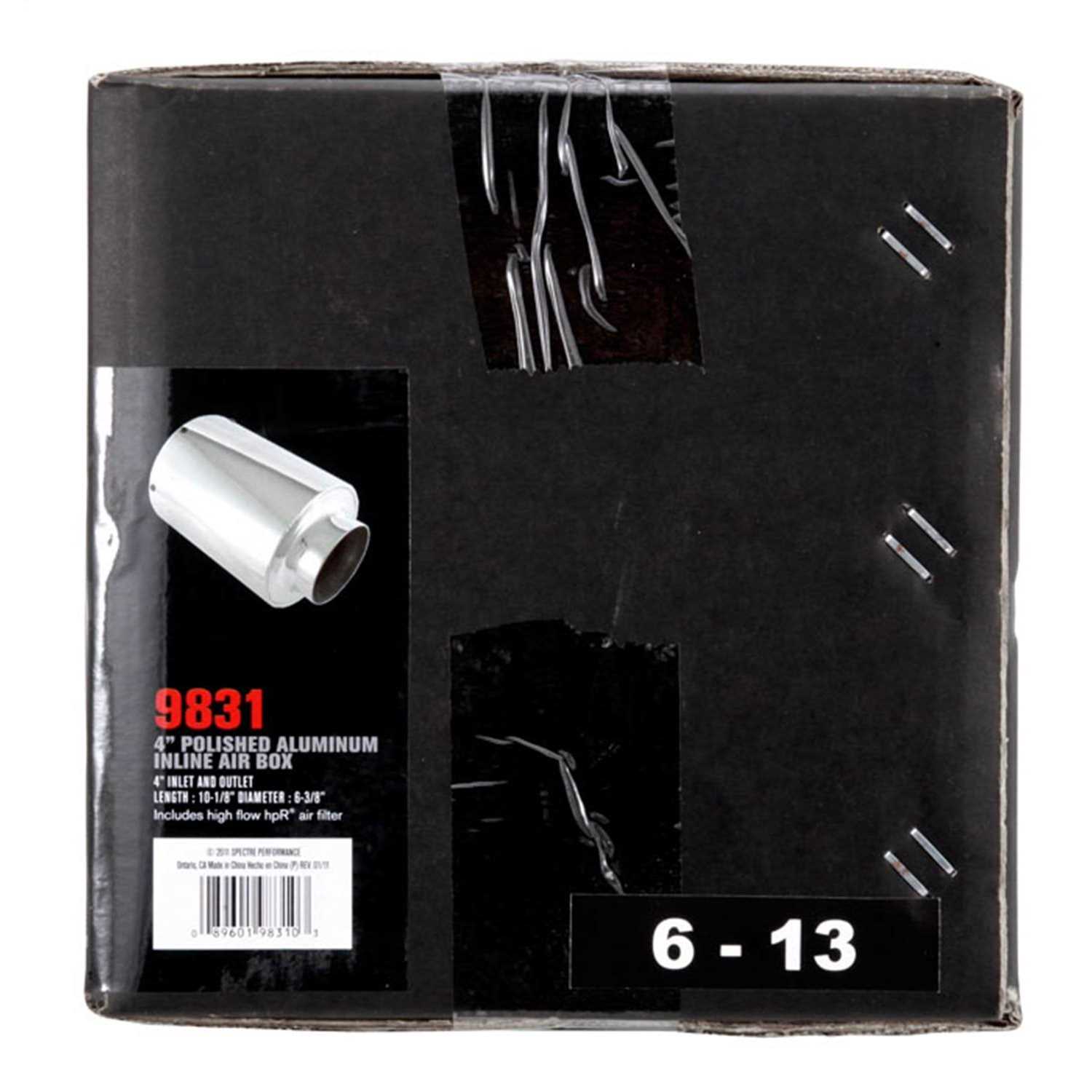 9831 Spectre Inline Air Box 6in. w/Filter - Cheap Fitting