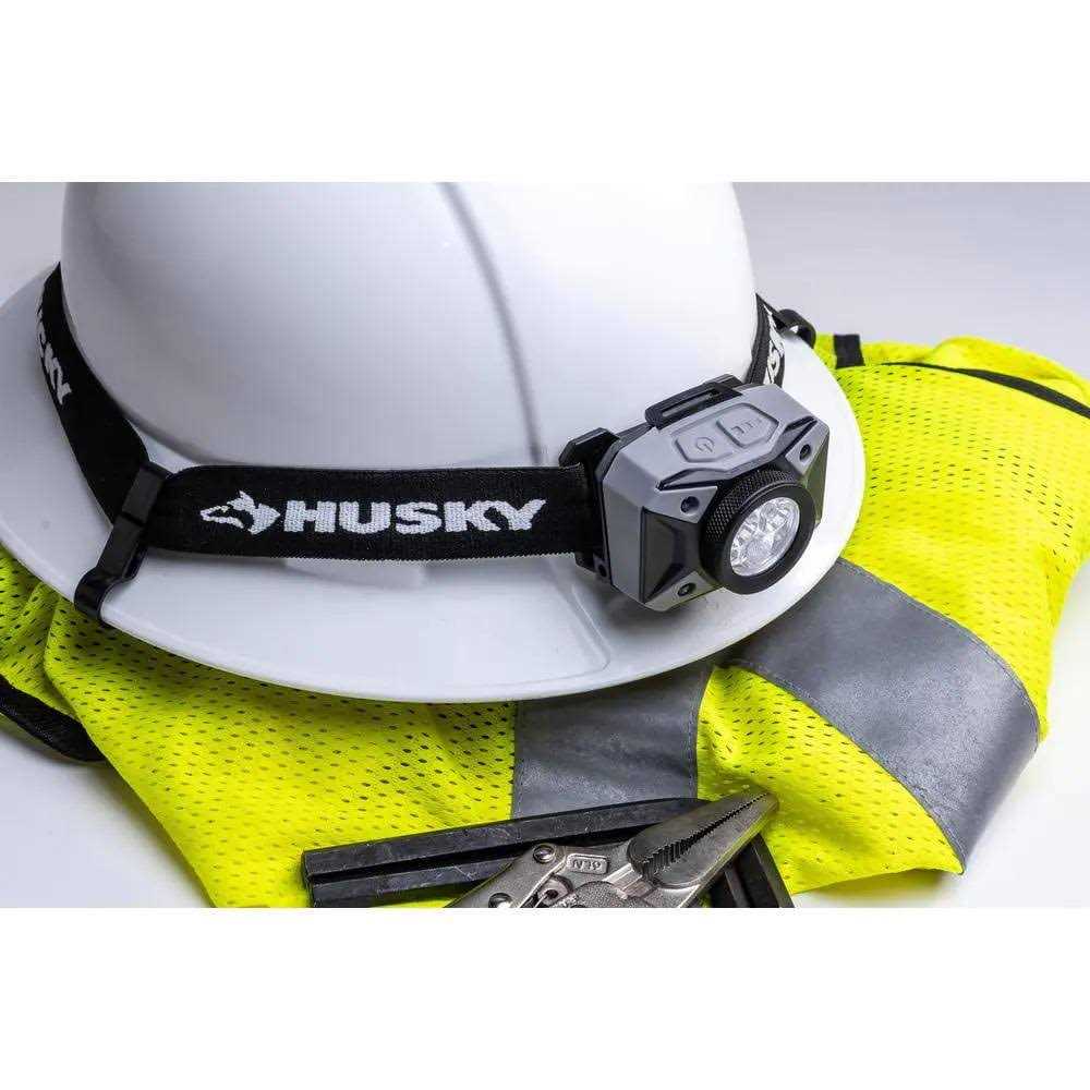 Husky 500-Lumens Dual Beam LED Headlamp 5 modes Impact And Water Resistant with Batteries - Cheap Fitting