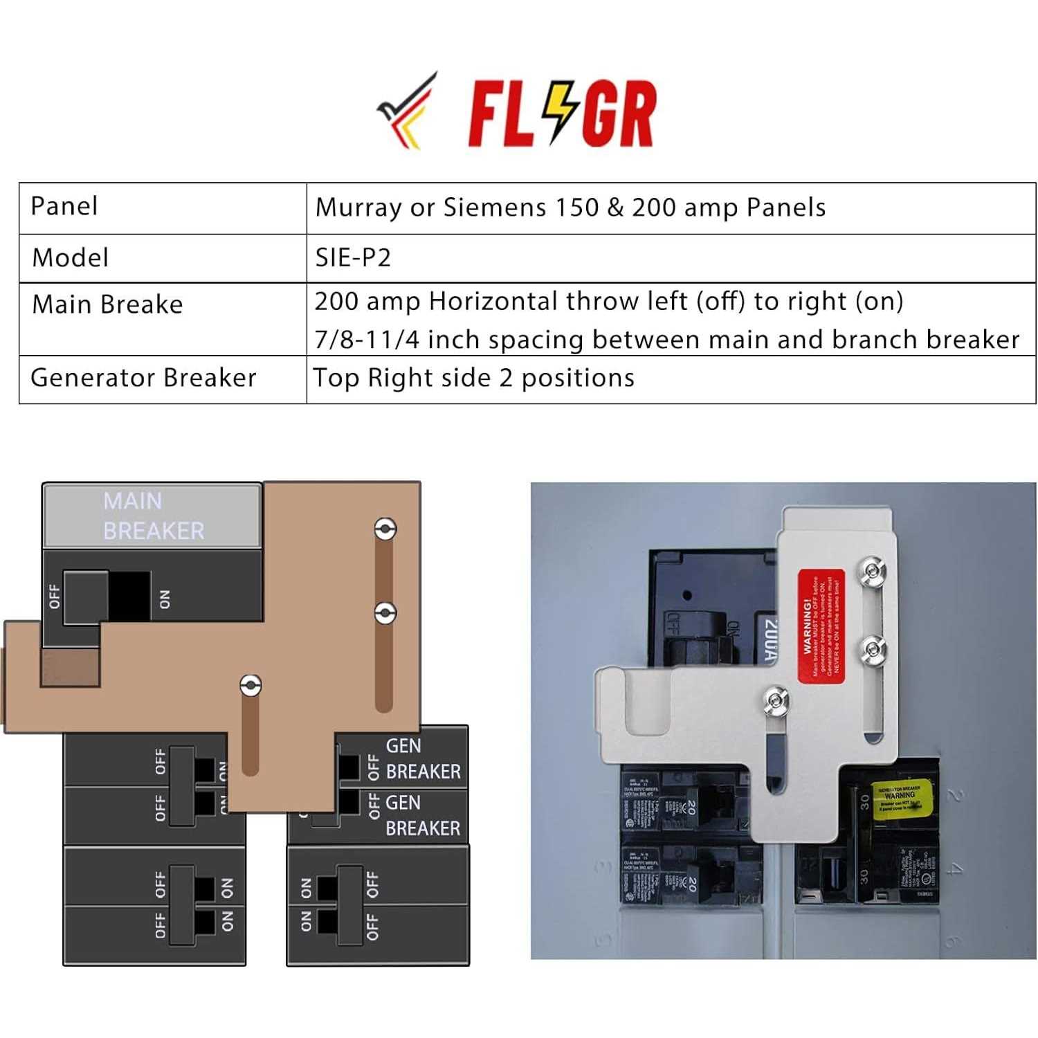 Generator Interlock Kit Compatible With Siemens or Murray Panels.7/8 - Cheap Fitting