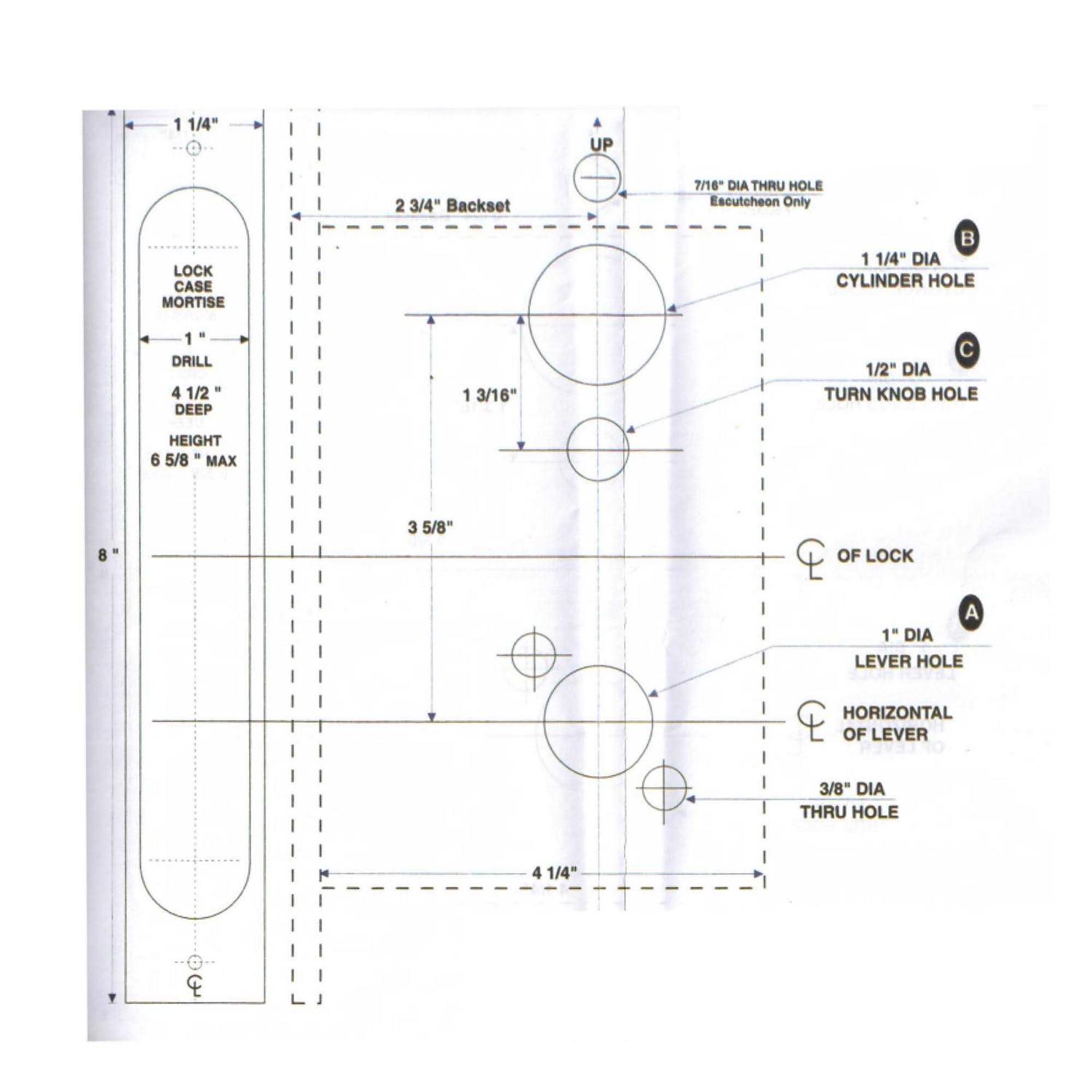 Taco ML800 Series Bright Chrome Grade 1 Entry Atrium Mortise Lock with Thumbturn Lever DL-ML800-US26 - Cheap Fitting