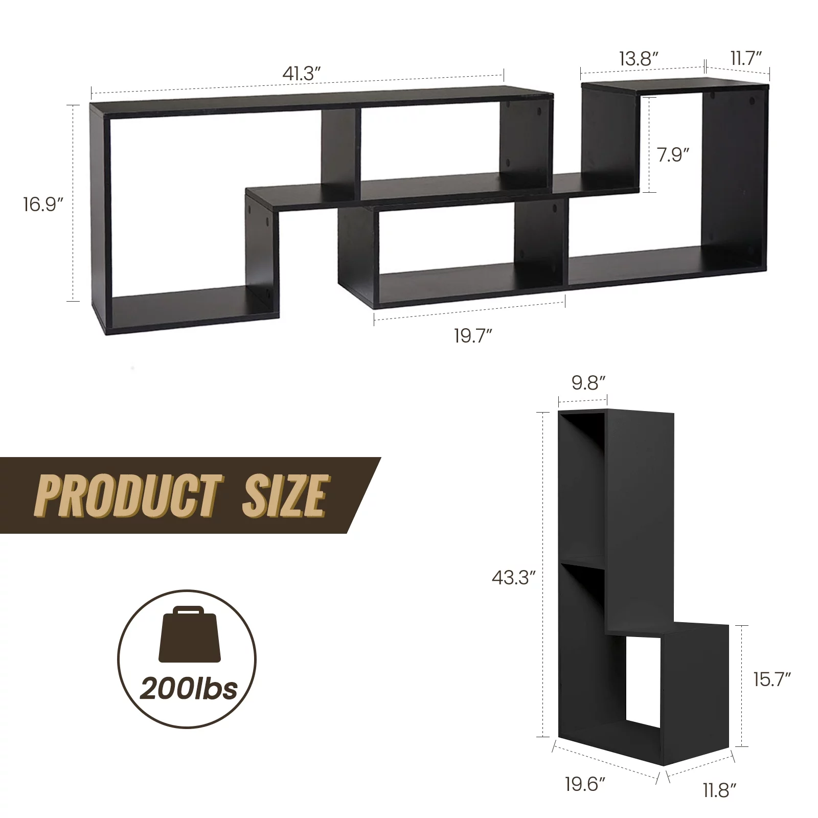 TV Stand for 40'' - 80'' TVs DIY Convertible Storage Bookcase Shelf Modern Entertainment Center for TVs Media Console TV Cabinet for Video Gaming Movies - Cheap Fitting