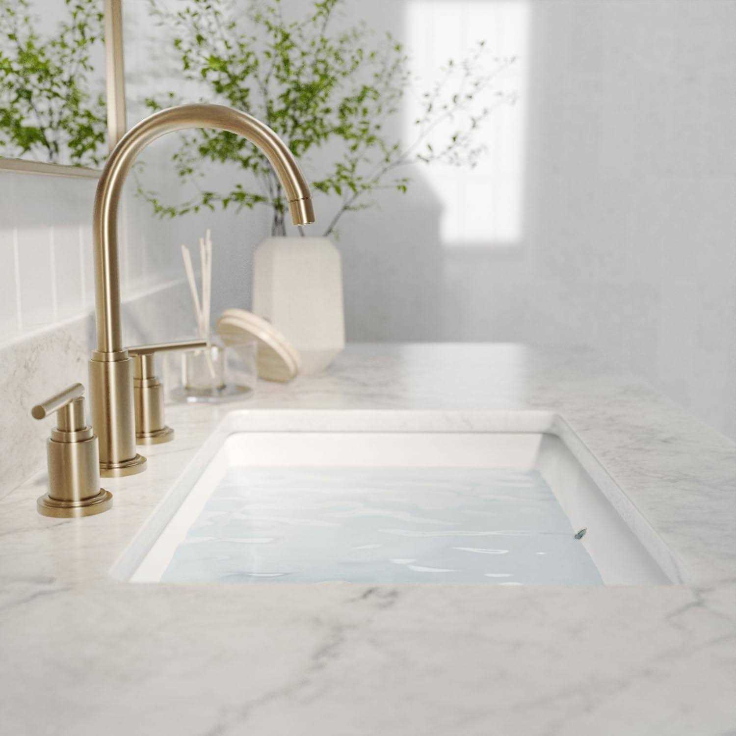 ariel 15.13 x 20.25 rectangular undermount bathroom sink vanity in white - Cheap Fitting