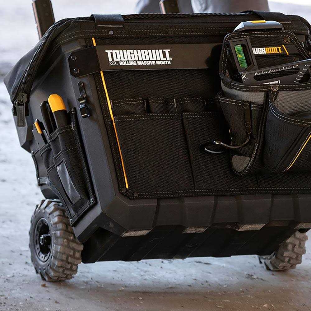 Toughbuilt XL Rolling Massive Mouth 18 Tool Bag in Black - Cheap Fitting