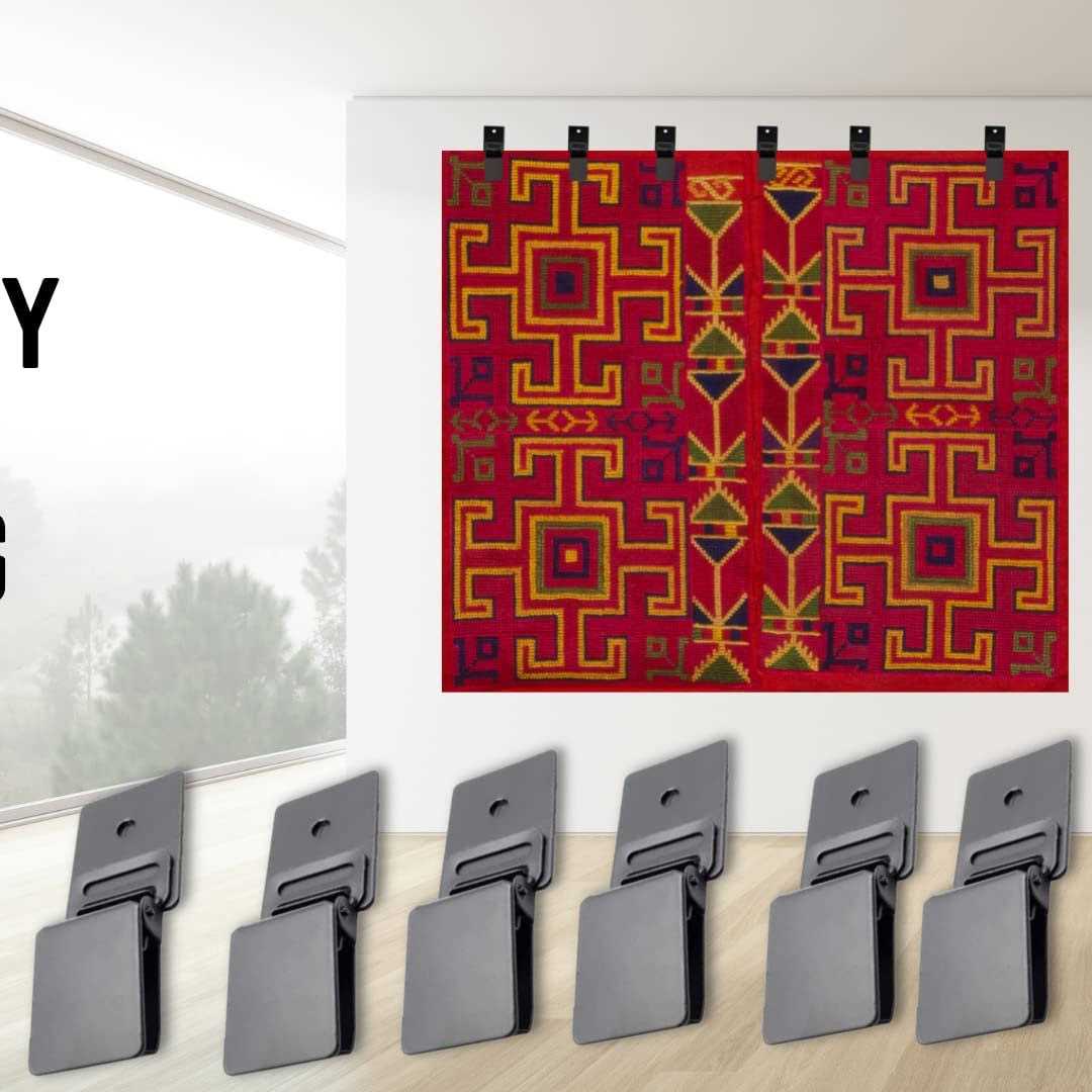 Wall Clips Matte Black for Rug Hanging and Animal Hide Hanging Rug Grippers/Rug Clips/Rug Hangers from Wise Linkers - Cheap Fitting