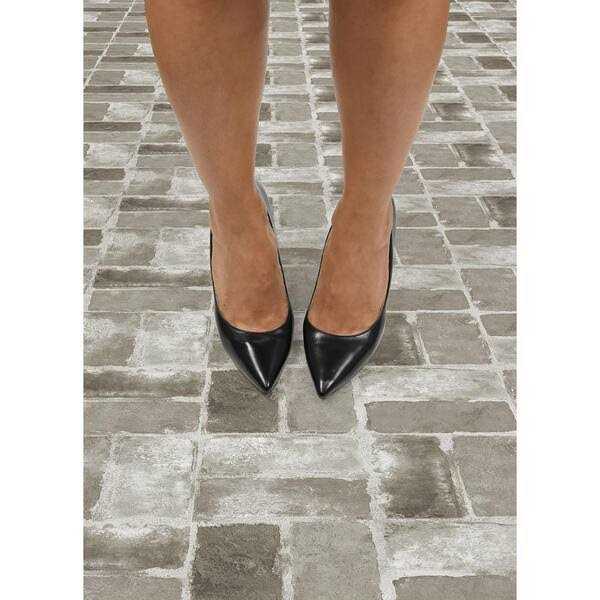 FloorPops Harvard Brick Peel & Stick Floor Tiles - Cheap Fitting