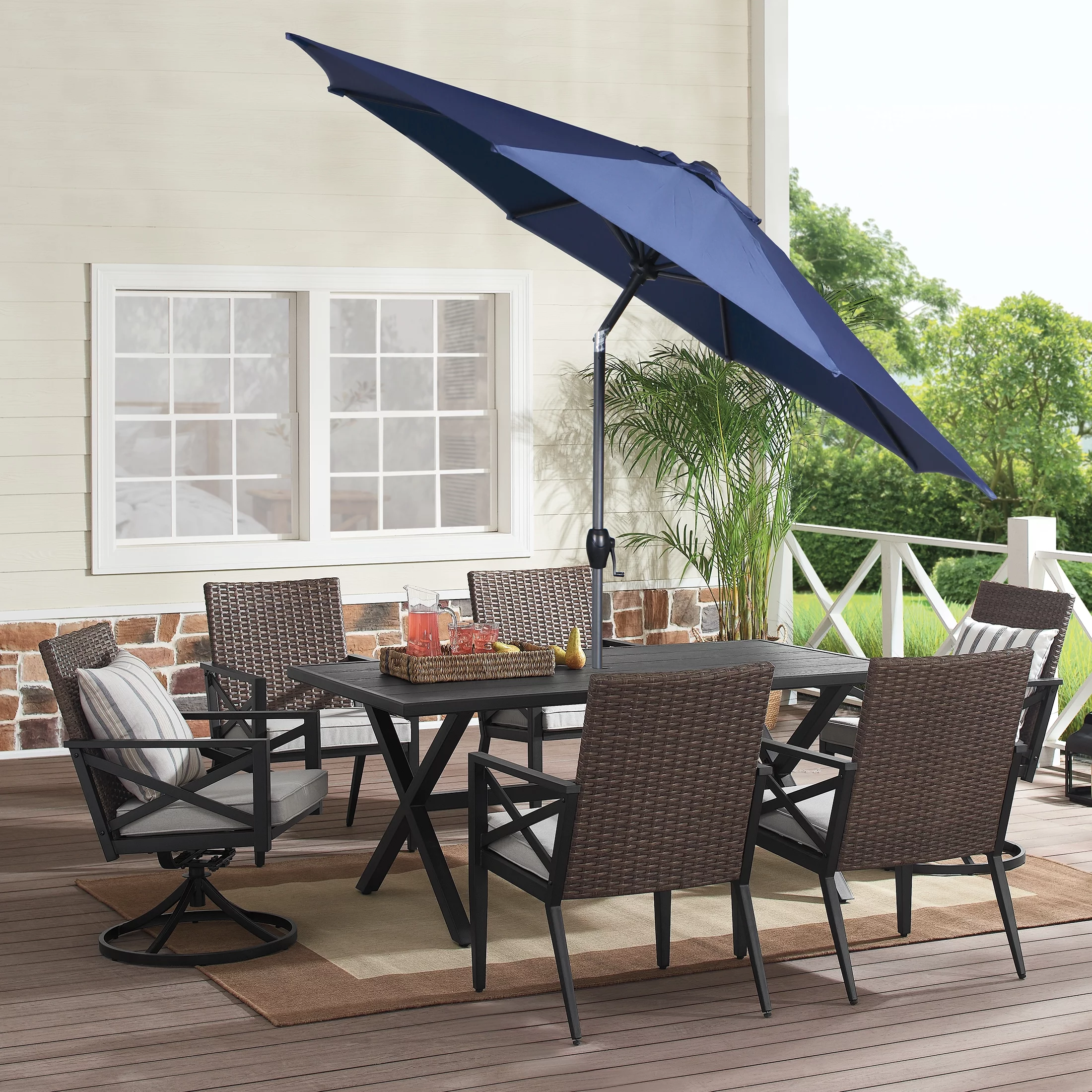 MS 9 Foot Round Market Umbrella Palm - Cheap Fitting