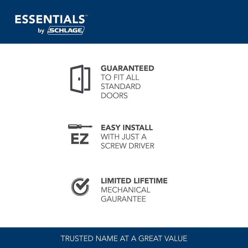 ESSENTIALS by Schlage Millstreet Aged Bronze Passage Hall/Closet Door Handle - Cheap Fitting