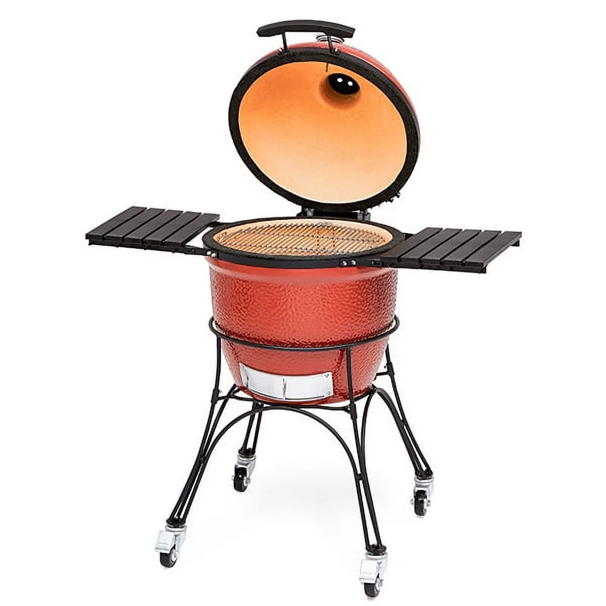 Classic Joe I 18 in. Charcoal Grill in Red with Cart, Side Shelves, Grill Gripper, and Ash Tool - Cheap Fitting