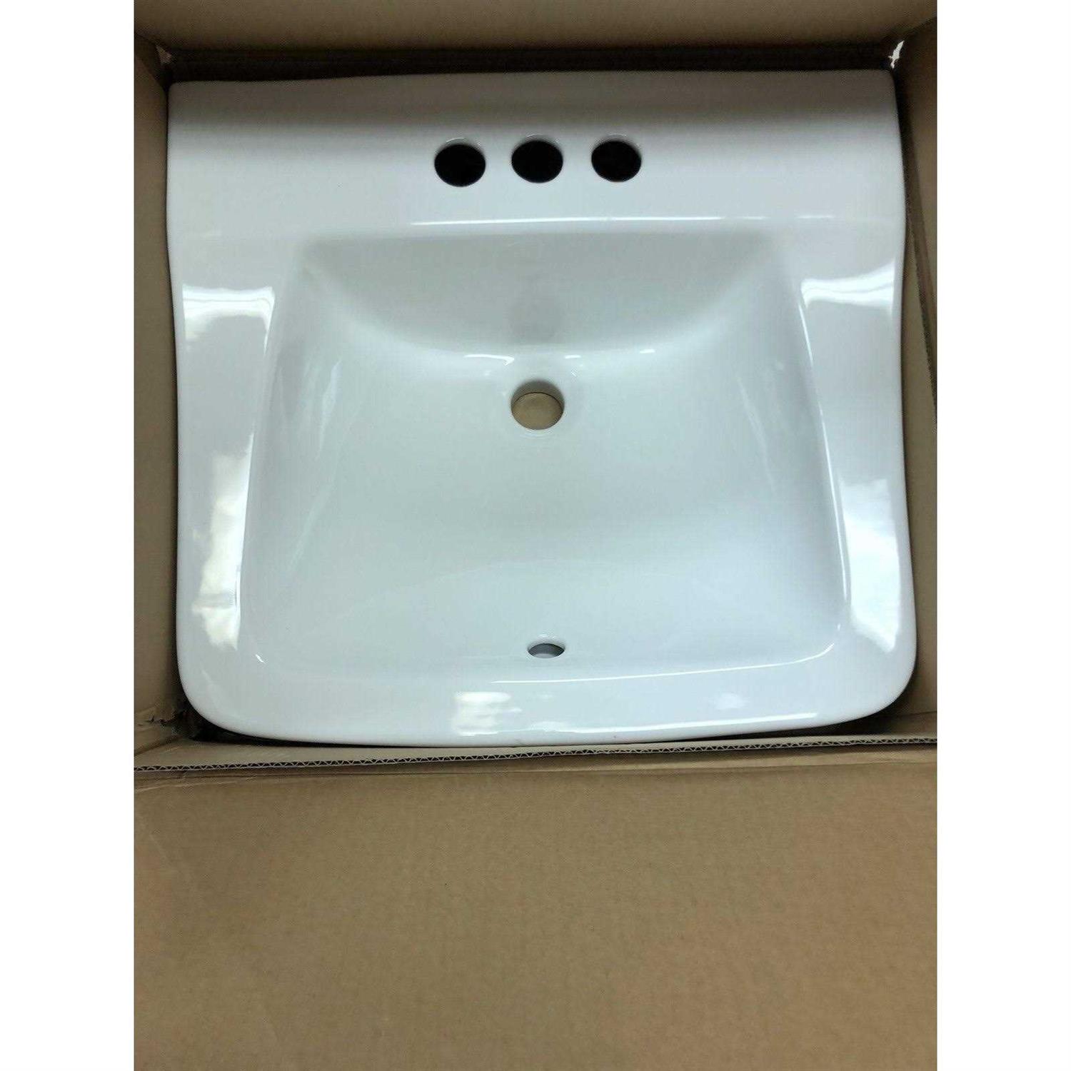 Glacier Bay Aragon Wall-Mounted Bathroom Sink in White 530-162 - Cheap Fitting