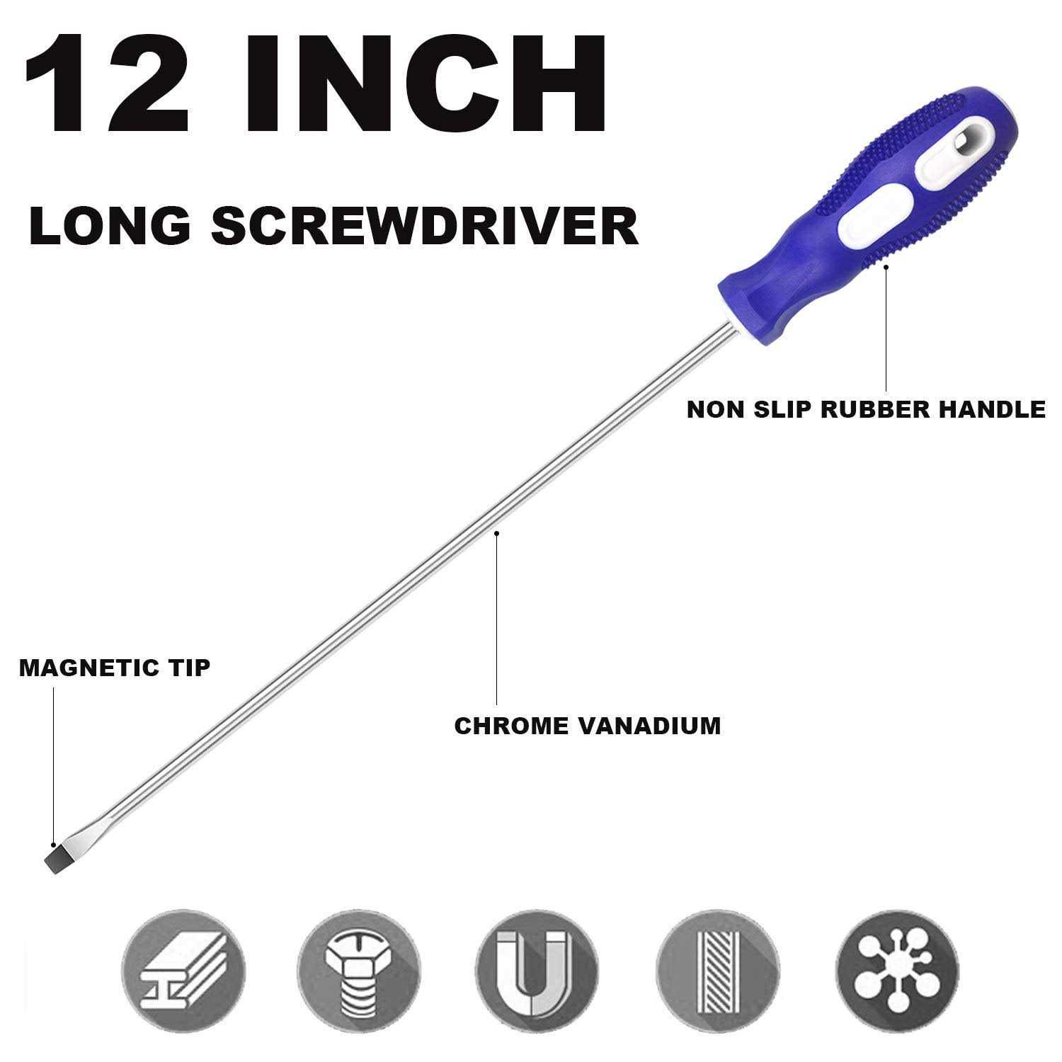 Slotted and Phillips Screwdriver PH2 12 Long Cross-head Screwdriver & Flat Blade Screwdriver - Cheap Fitting