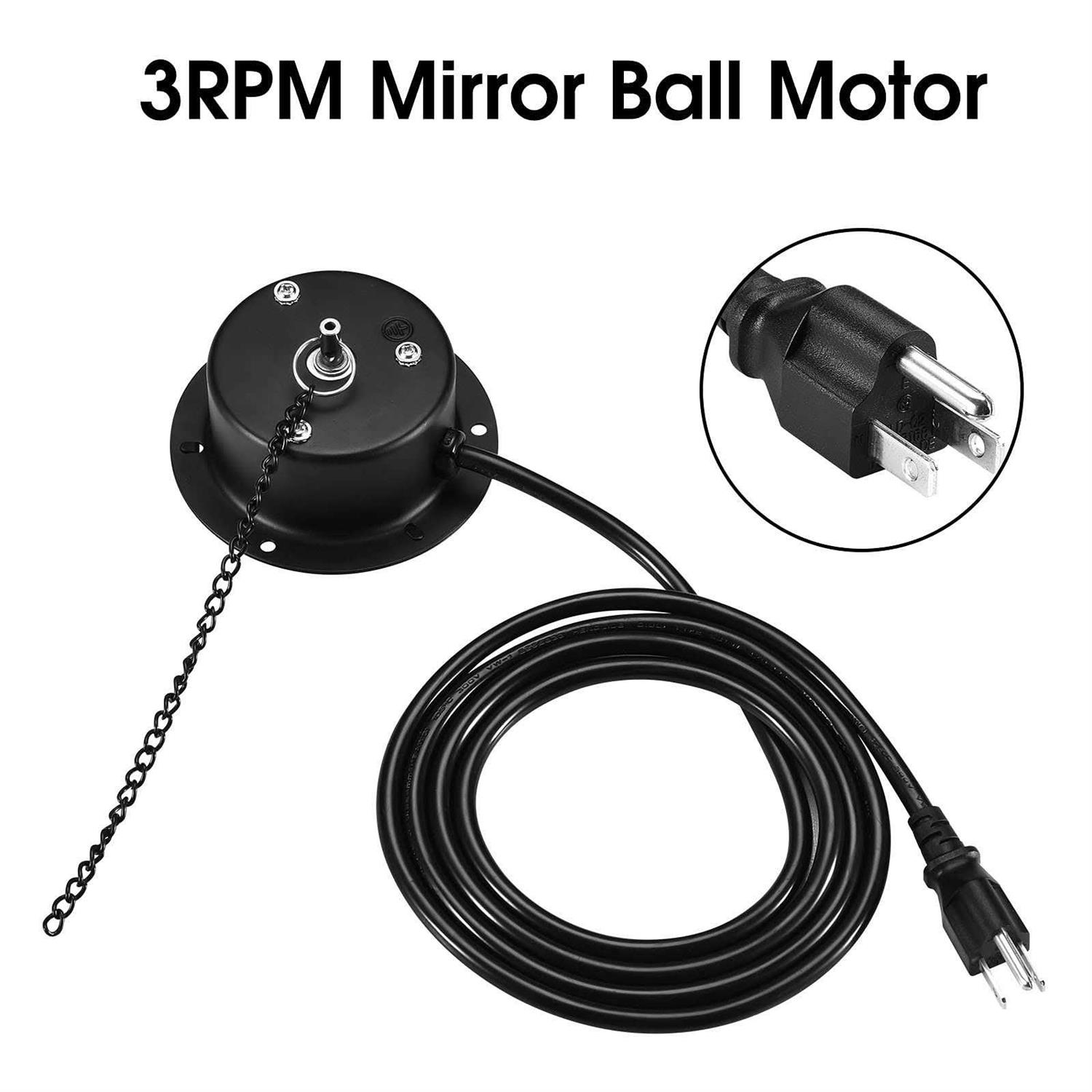 3 RPM Mirror Ball Motor NuLink Heavy Duty Disco Ball Motor Rotator Supports 4 6 8 12 16” Balls for Indoor Night Club - Cheap Fitting