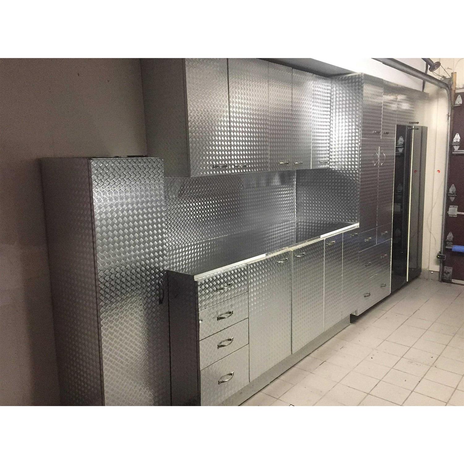 Vvivid Industrial Utility Diamond Plate Metallic Chrome Finish Vinyl Wrap Sheet Roll Adhesive Roll - Cheap Fitting