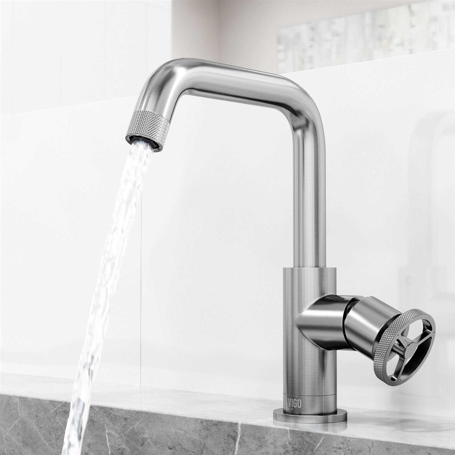 VIGO Cass Single Handle Single-Hole Bathroom Faucet in Matte Brushed VG01047MG - Cheap Fitting