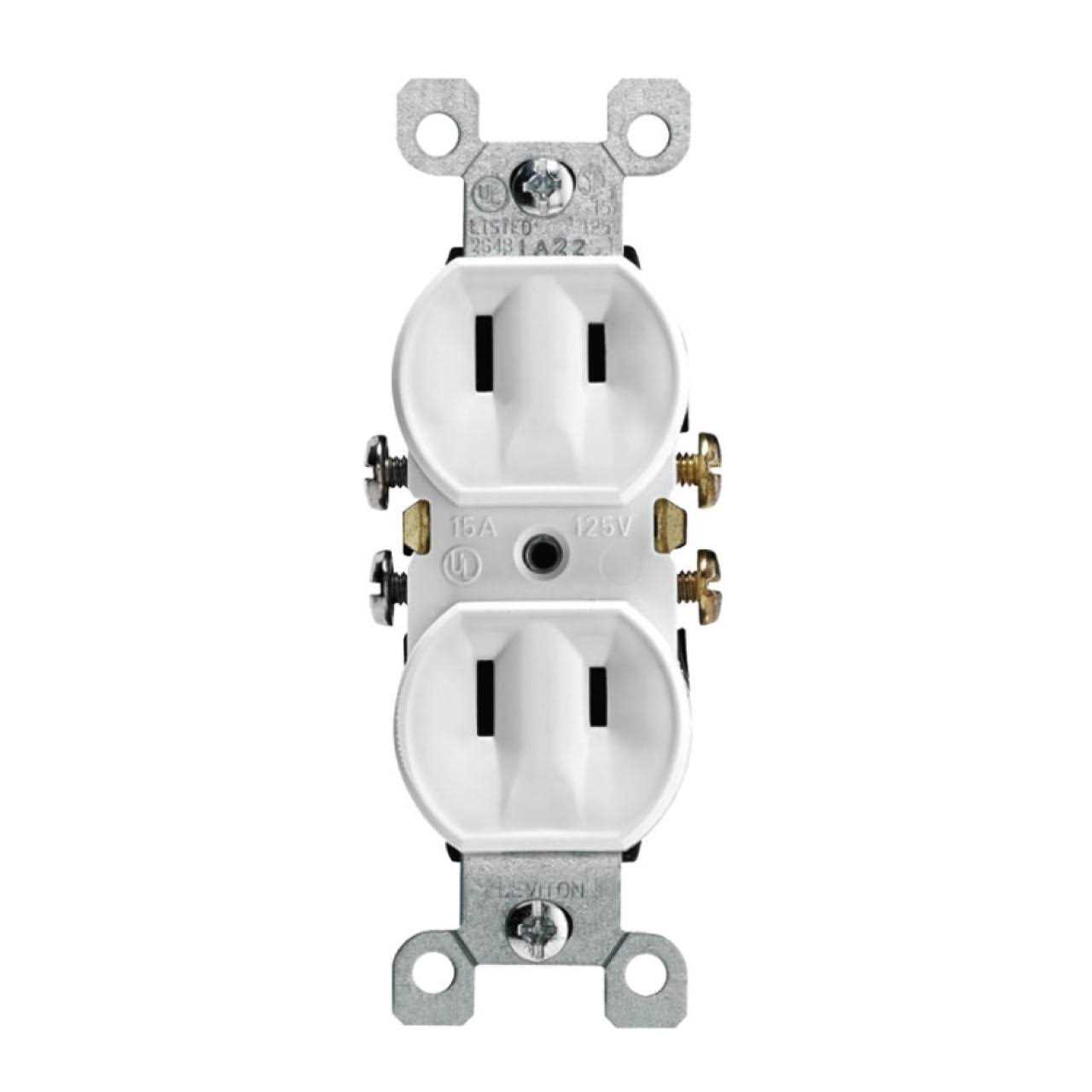 Leviton 223-W Duplex Receptacle - Cheap Fitting