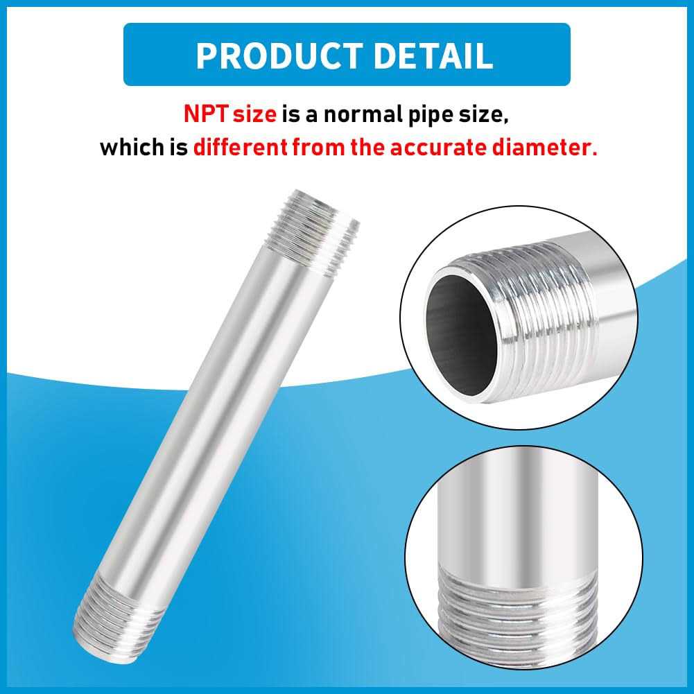 Quickun 304 Stainless Steel Nipple Pipe Fitting NPT x - Cheap Fitting