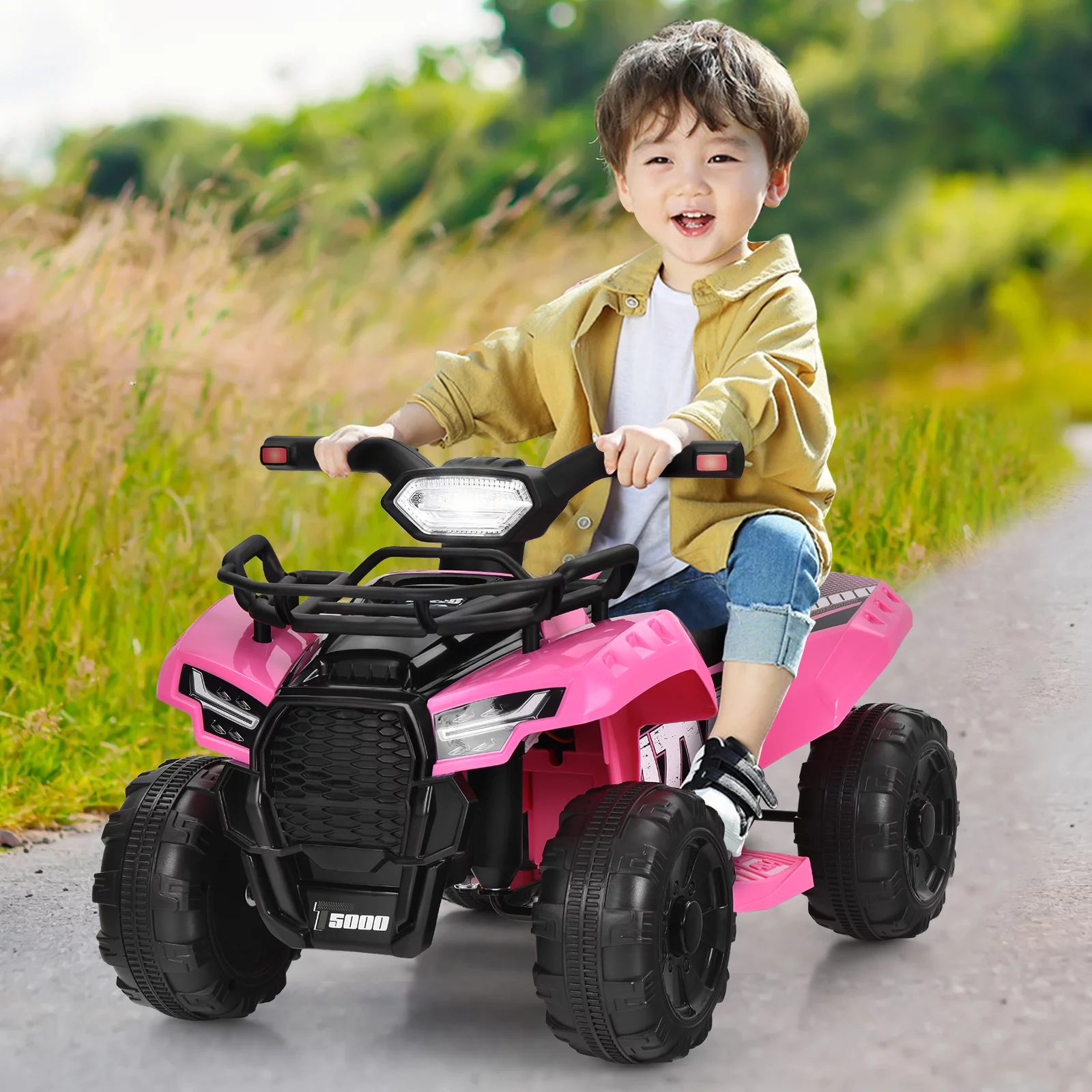 Infans 6V Kids ATV Quad Electric Ride On Car Toy Toddler w/LED Light&MP3 Black - Cheap Fitting