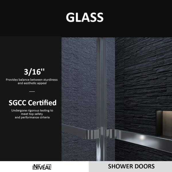 niveal Alvin 59 in. W x 56 in. H Sliding Framed Tub Door Finish - Cheap Fitting