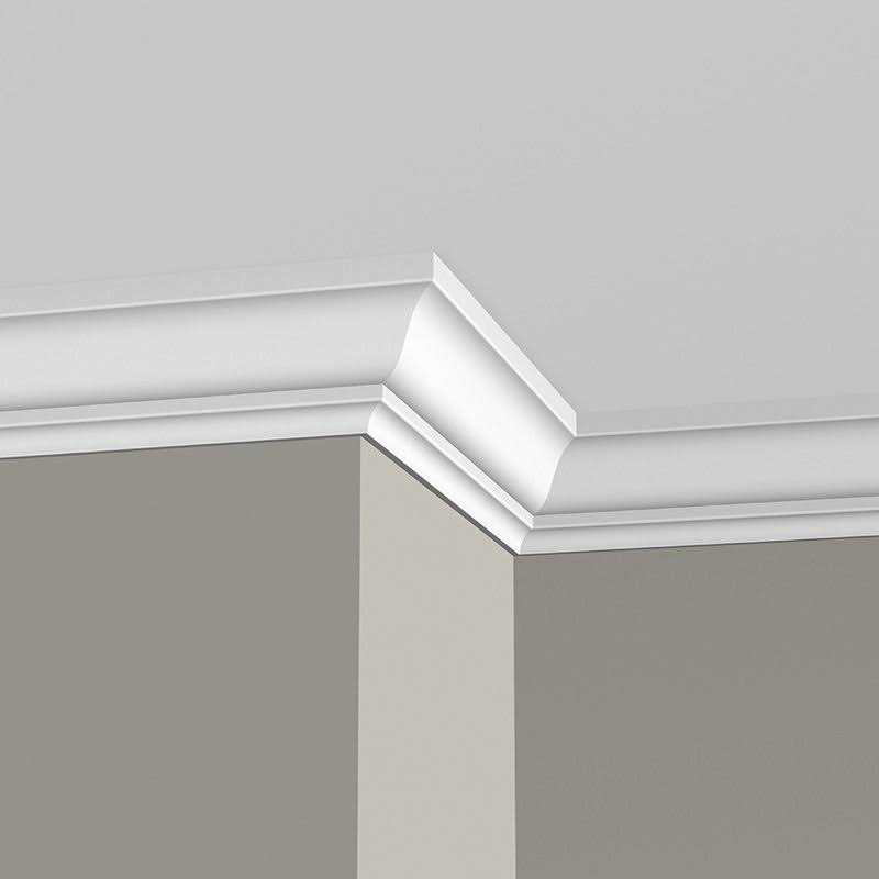M0049BMetrie 9/16 x 3-9/16 x 08′ Primed White MDF Crown - Cheap Fitting