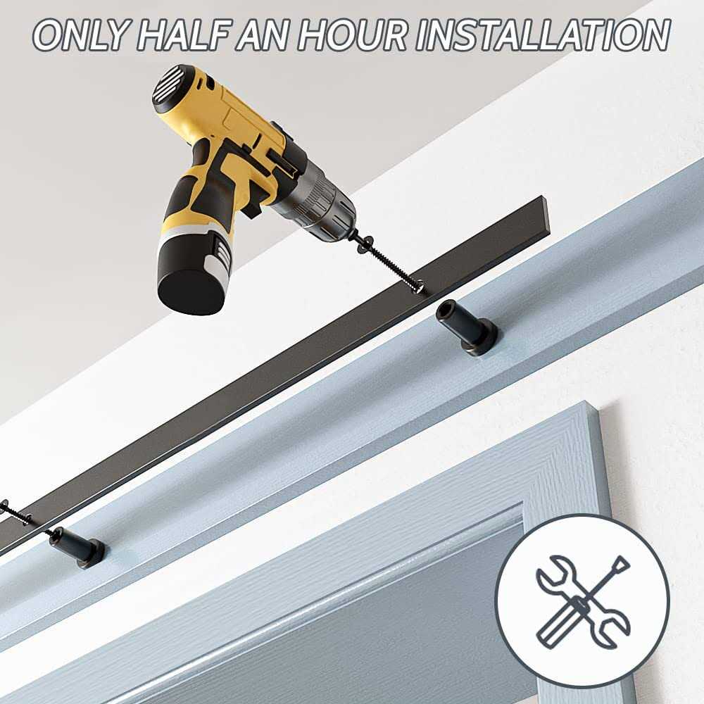 Skysen Single Sliding Barn Door Hardware kit, Barn Door Track, 1/4” Thick Material - Cheap Fitting