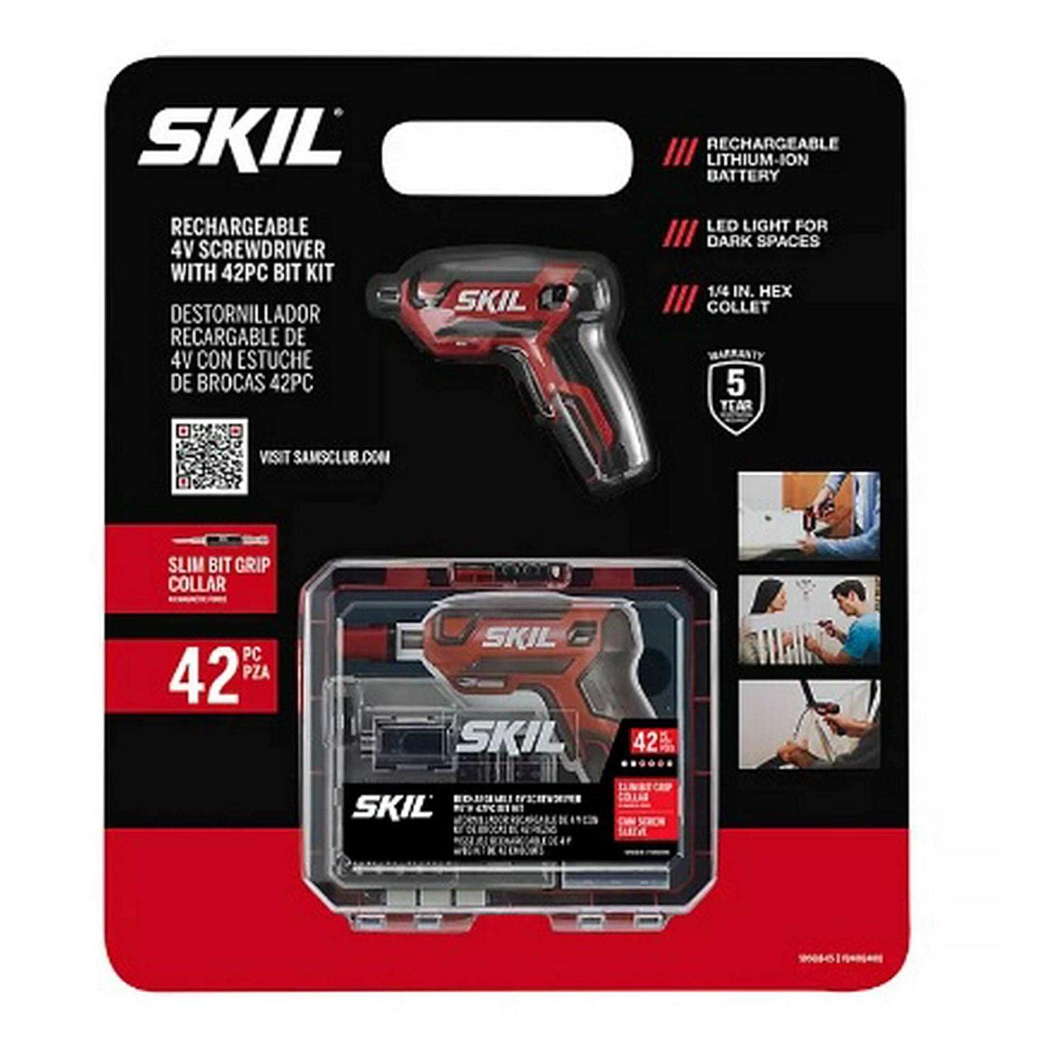 SKIL 4V Pilot Screwdriver with 42 Piece Bit Kit Case - Cheap Fitting