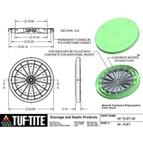 Tuf-Tite 20 Heavy Duty Flat Lid - Cheap Fitting