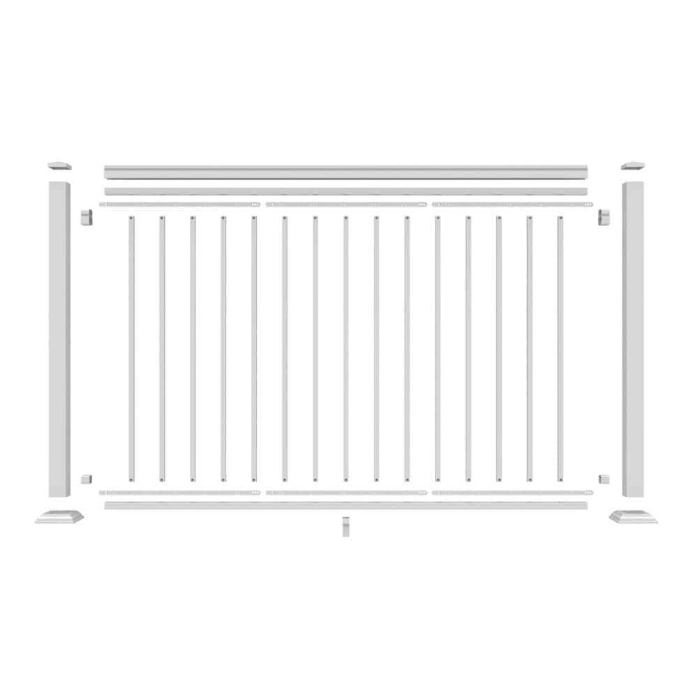 Barrette Outdoor Living VersaRail Classic 8 ft. x 36 in. Matte Aluminum Rail Stair Kit - Cheap Fitting