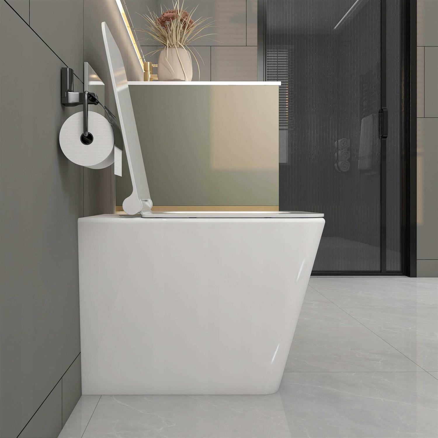 Meje Back to Wall Toilet Square Elongated One-piece Toilet MJ-MT2005P - Cheap Fitting