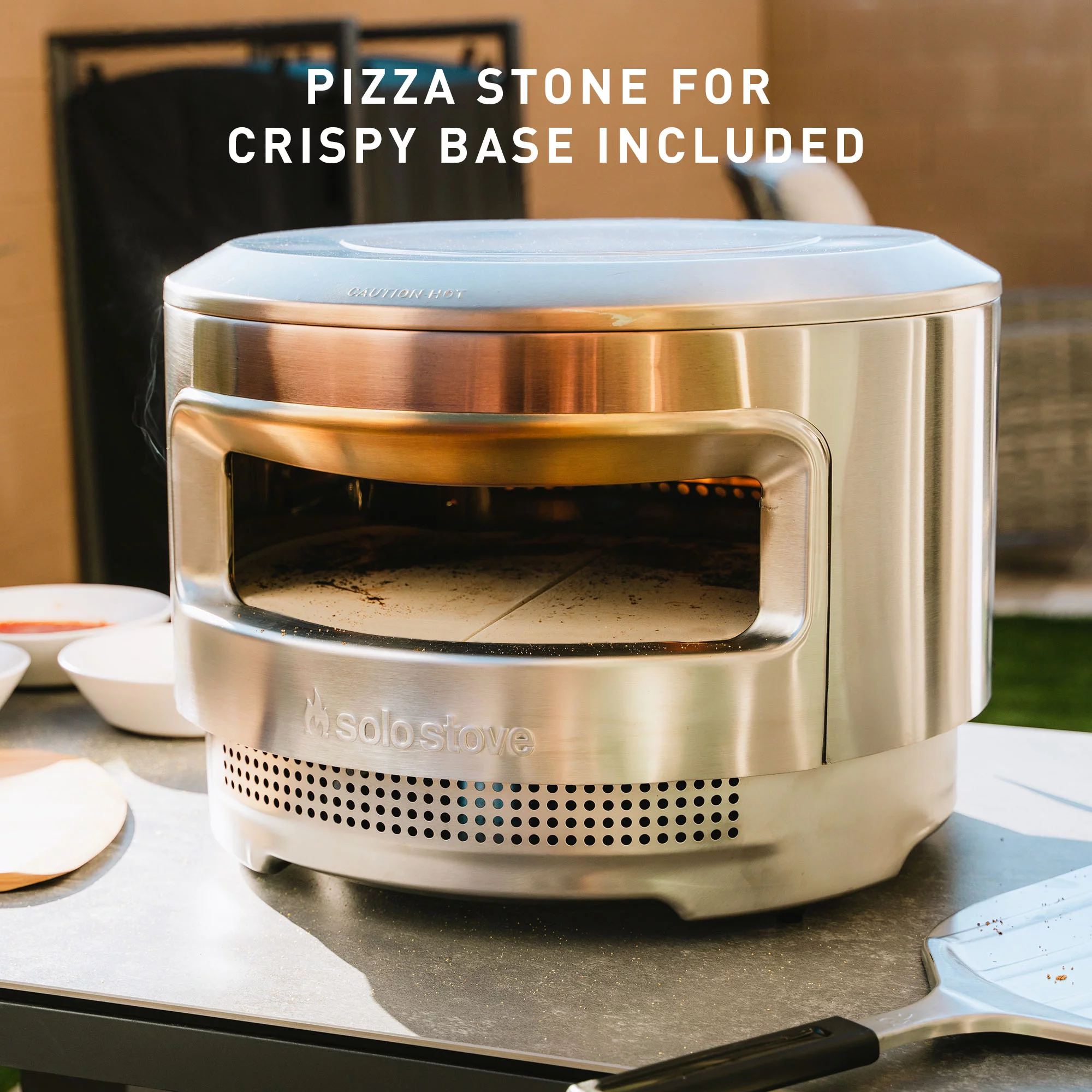 Solo Stove Pi Pizza Oven | Incl. Outdoor Pizza Maker, Wood Burning Assembly, Cordierite Pizza Stone (13 mm thick), Stainless Steel, H: 15.125 in x Dia: 20.5 in, 30.5 lbs - Cheap Fitting