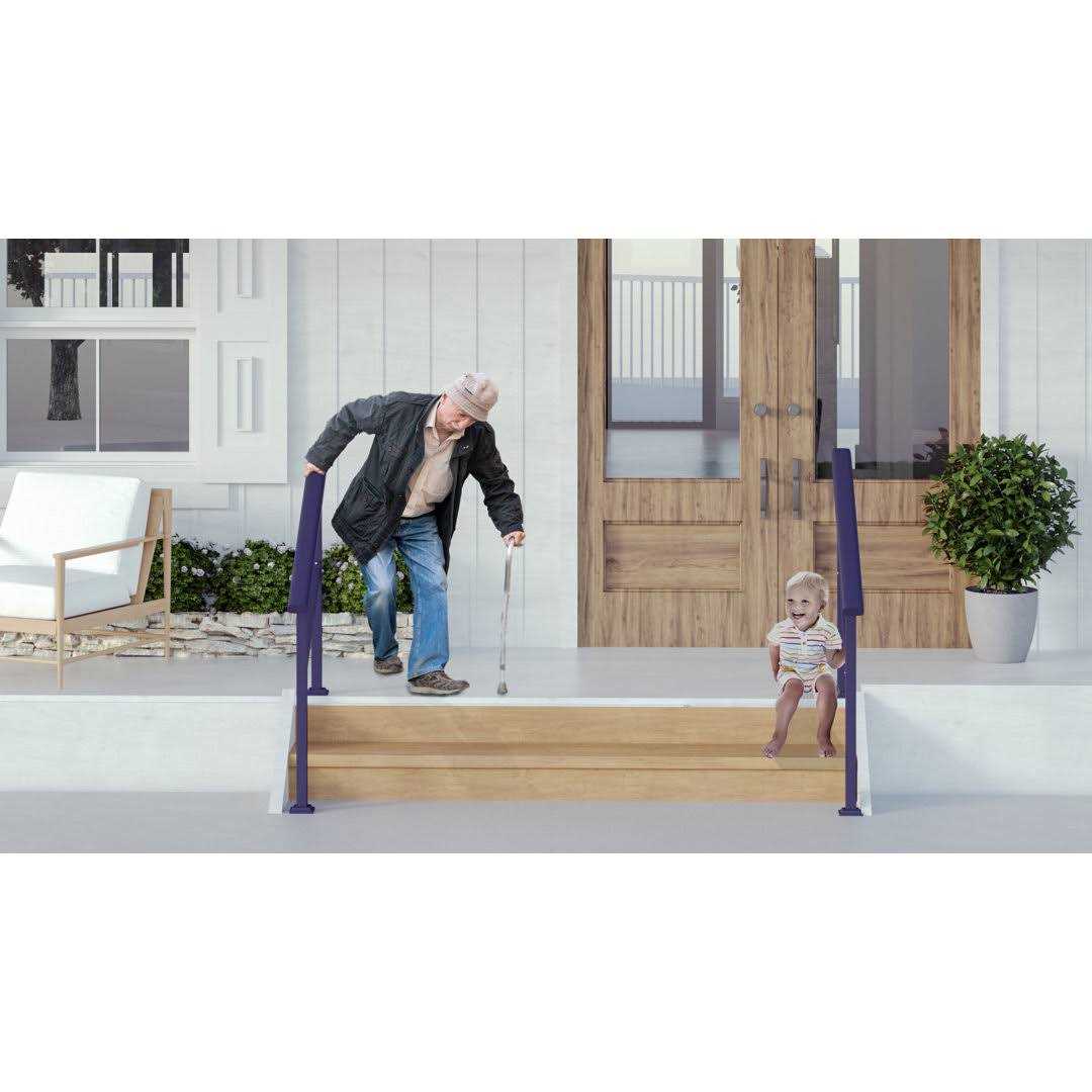 cHR 6 Steps Outdoor Handrails for Outdoor Steps - Cheap Fitting