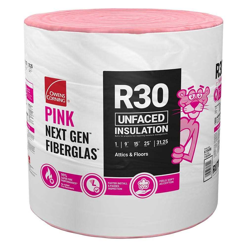 Owens Corning R 30 Unfaced Fiberglass Insulation Roll 15 in. x 25 ft - Cheap Fitting