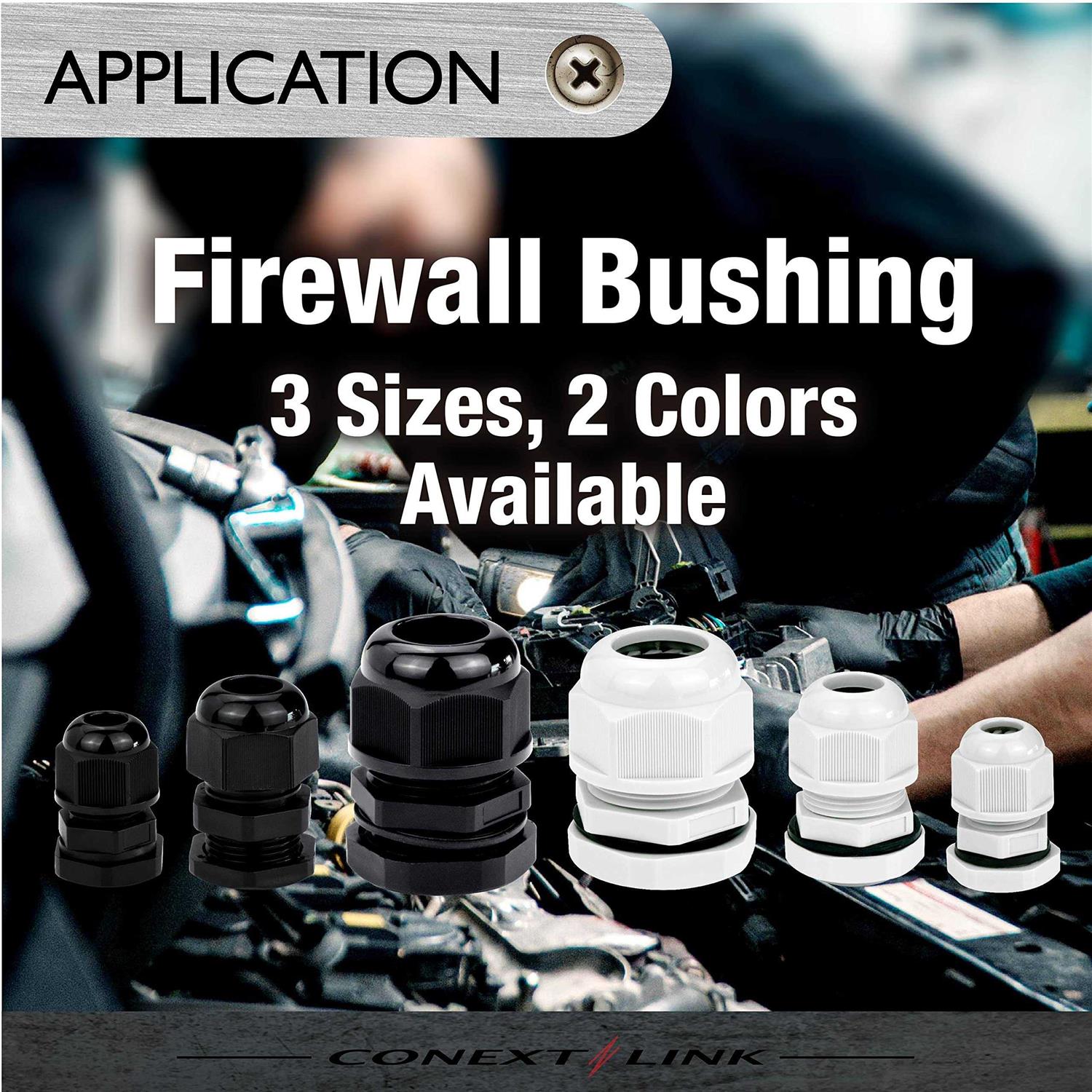 Conextlink 5pcs Waterproof IP68 Nylon Firewall Bushing Grommet Cable Gland Joint Adjustable Locknut Protectors for Power Cable - Cheap Fitting