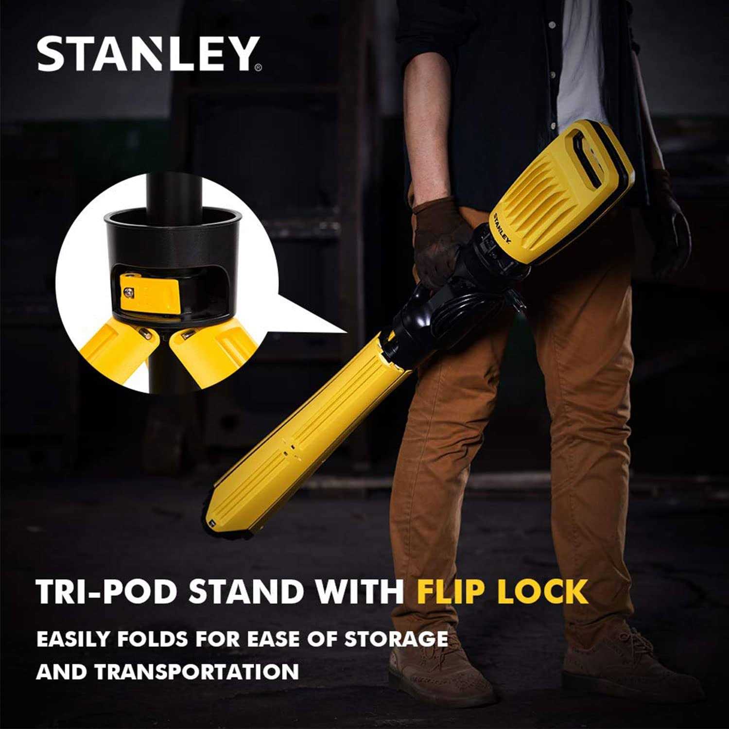 Stanley 7634802430 7000-Lumen 2-Head Tripod Corded LED Worklight - Cheap Fitting