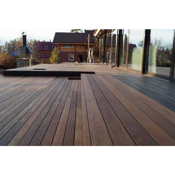 WellDone 5/4 in. x 6 in. x Thermally-Treated Premium Ash 4-Sides Oiled Decking Board - Cheap Fitting
