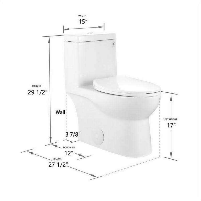 Deervalley DV-1F52816 Ally Dual-Flush Elongated One-Piece Toilet with Glazed Surface - Cheap Fitting